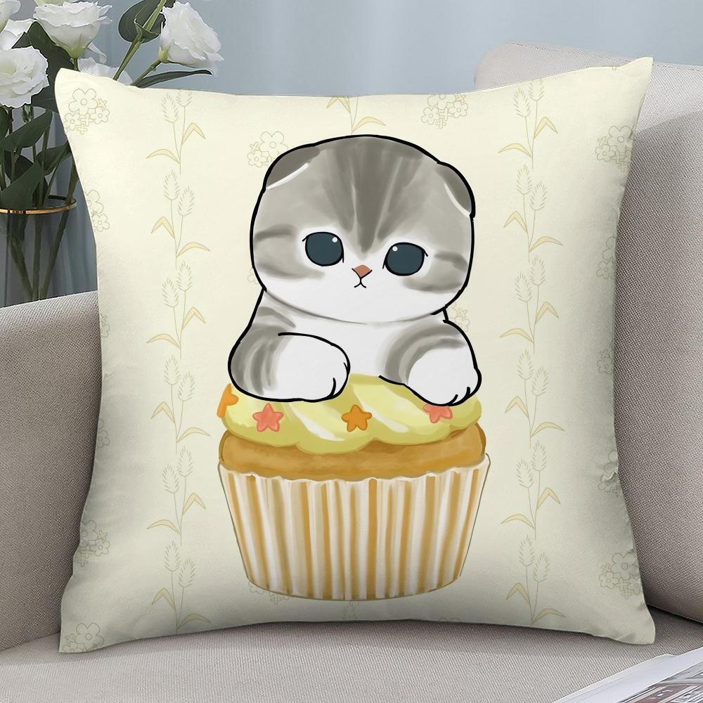 Cute M-mofusands Pillow Case Short Plush Pillow Covers Sofa Decorative Gift Home Double-sided Printing Cushion Cover