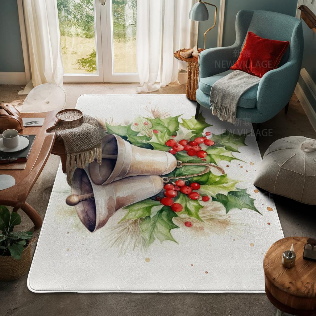 House Entrance Carpet Home Door Mat Living Room Bath Foot Bathroom Non-slip Water Absorption Rugs Bath Merry Christmas Winter
