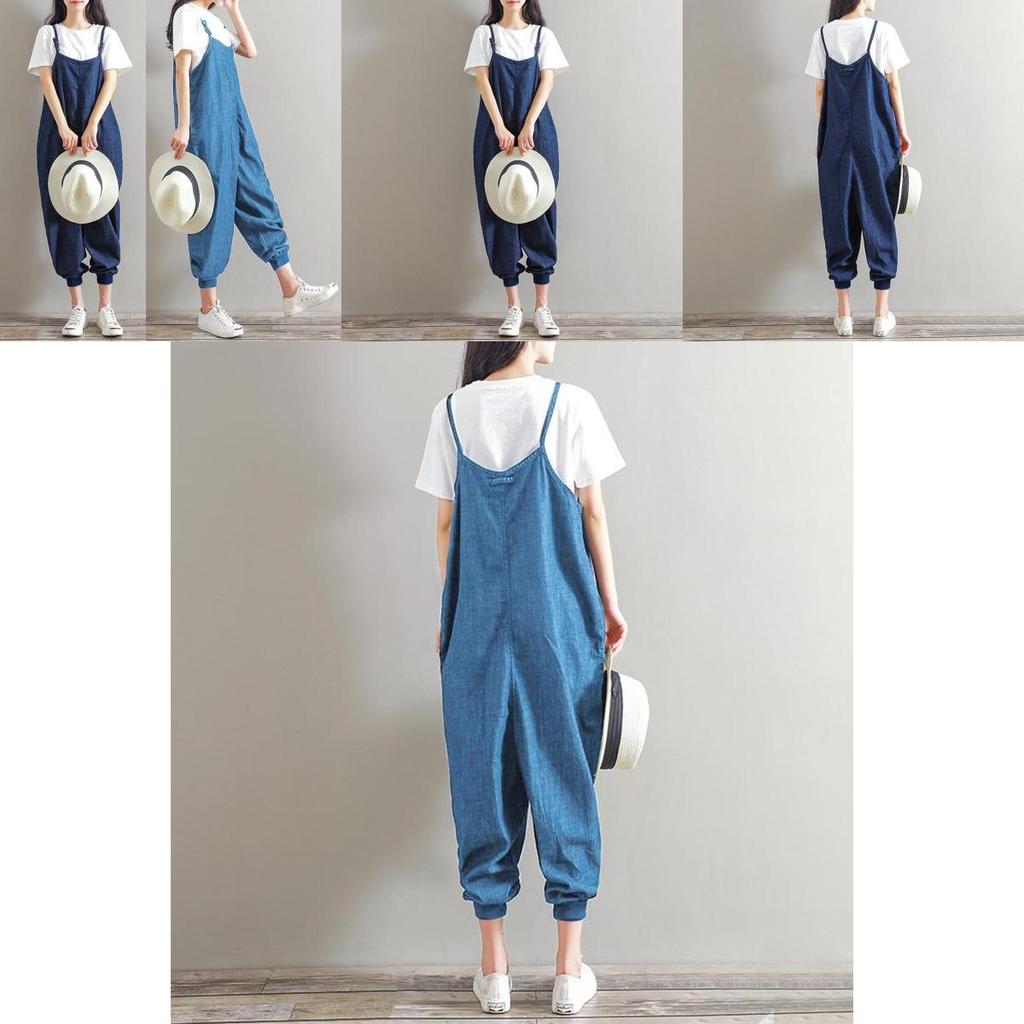 Premium Quality Women Jumpsuits Loose Sleeveless Backless Overalls Stylishly Retro
