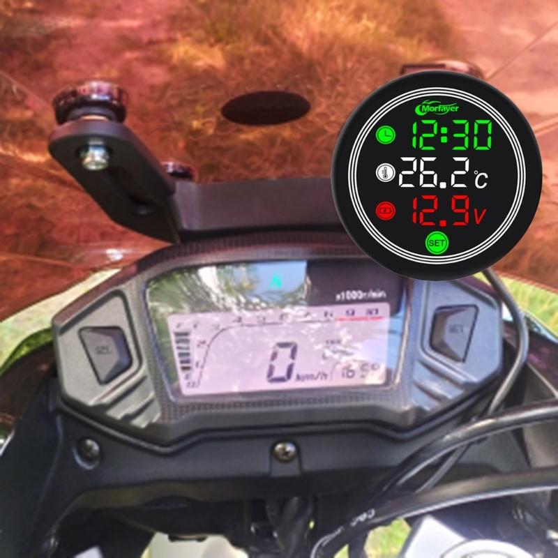 Electronic Timer Time Thermometer Voltmeter 4 In 1 Waterproof Digital Display