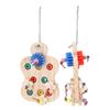 Bird Wooden Chewing Puzzle Toy Hanging Colorful Training Toys for Parrot Pigeon Sparrow