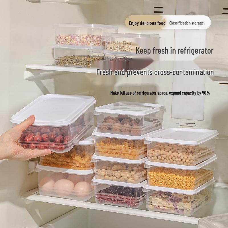 Food Grade Transparent Plastic Square Grain Storage Jar