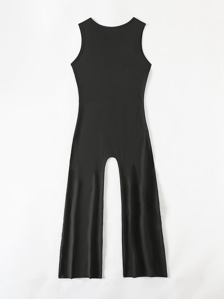 2024 Square Neck Seamless Yoga Jumpsuit with Flared Pants