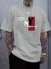 Summer Simple New York City Letter Pattern Mens Tshirt for Outdoor Sports Loose Shortsleeved American Street Fashion Trend