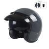 ECE Cement Gray Vintage Open Face Motorcycle Helmet DOT Approved Retro Half Helmet for Motorcyclists