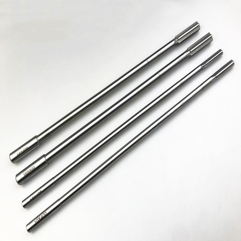 HSS H7 extended straight shank machine reamer 3-12mm, 100, 220, 300mm total length, suitable for mechanical chuck reamers