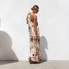 Women's Summer One Shoulder Sleeveless Dresses Floral Flowy Ruffle Maxi Sundresses Casual Boho Beach Party Wedding Guest Dresses for Women