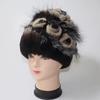 Winter Hand Knitted Real Rex Rabbit Fur Hat Women Warm Quality Rex Rabbit Fur Hats With Fox Fur Lady Natural Soft Real Fur Caps