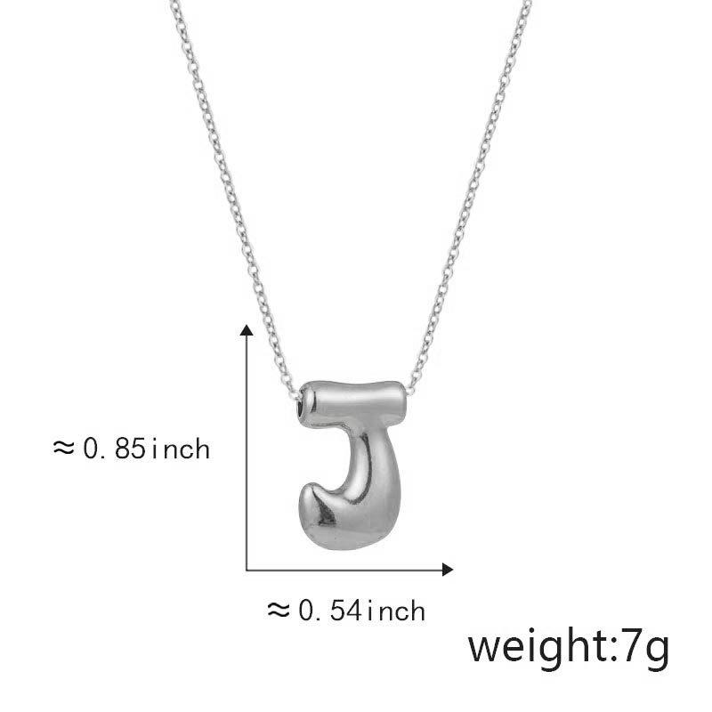Cute Smooth Letter Necklace, Chubby Pendant, European and American Fashionable and Simple Collarbone Chain