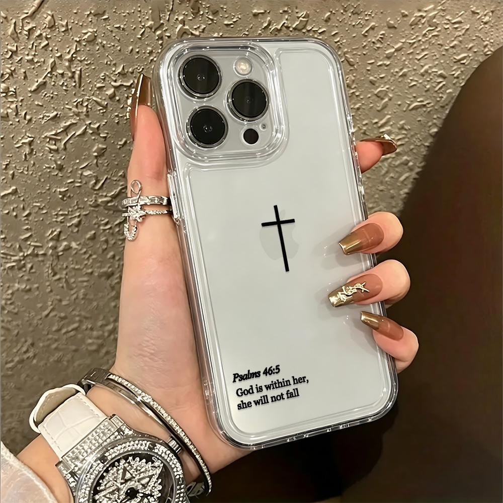 Scripture On The Cross Fashion Phone Case For Iphone 17 16E 15 11 12 14 13 Pro Max 16 Plus 17E Air Shockproof Cover Fundas