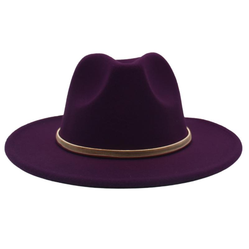 European And American Cashmere Top Hat Gold Ring Accessories Fashion Jazz Hat Four Seasons Popular Felt Hat Gentleman Lady Big Edge Hat (