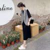 Women's Summer 2026 Sleeveless Vest Dress: Elegant Salt Style Two-Piece Straight T-Shirt Dress Set