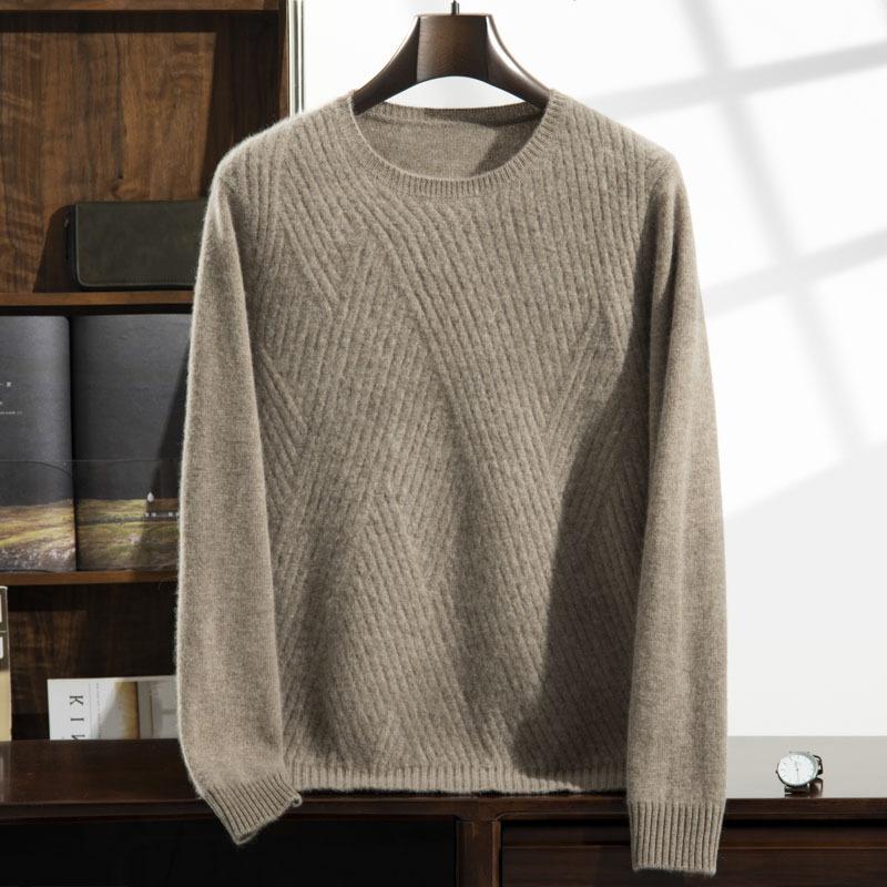 

Thickened cashmere sweater 2025 new round neck 7-pin double-stranded Korean version solid-color seat sweater 3XL