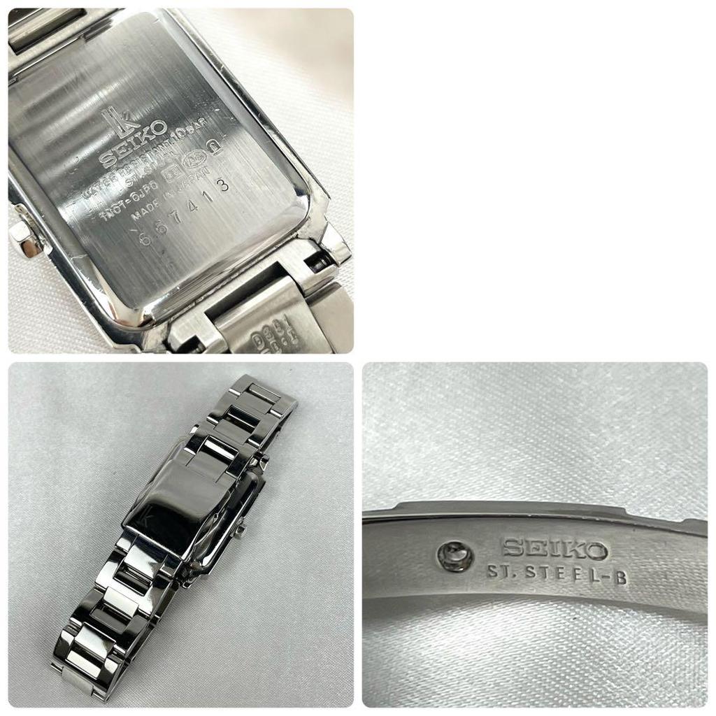 [USED] Working/Battery SEIKO Lucia 8P Diamond Watch Square Genuine Strap