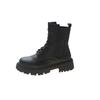 Locomotive boots lace-up fashion short boots student platform new short Martin boots women's versatile British style black