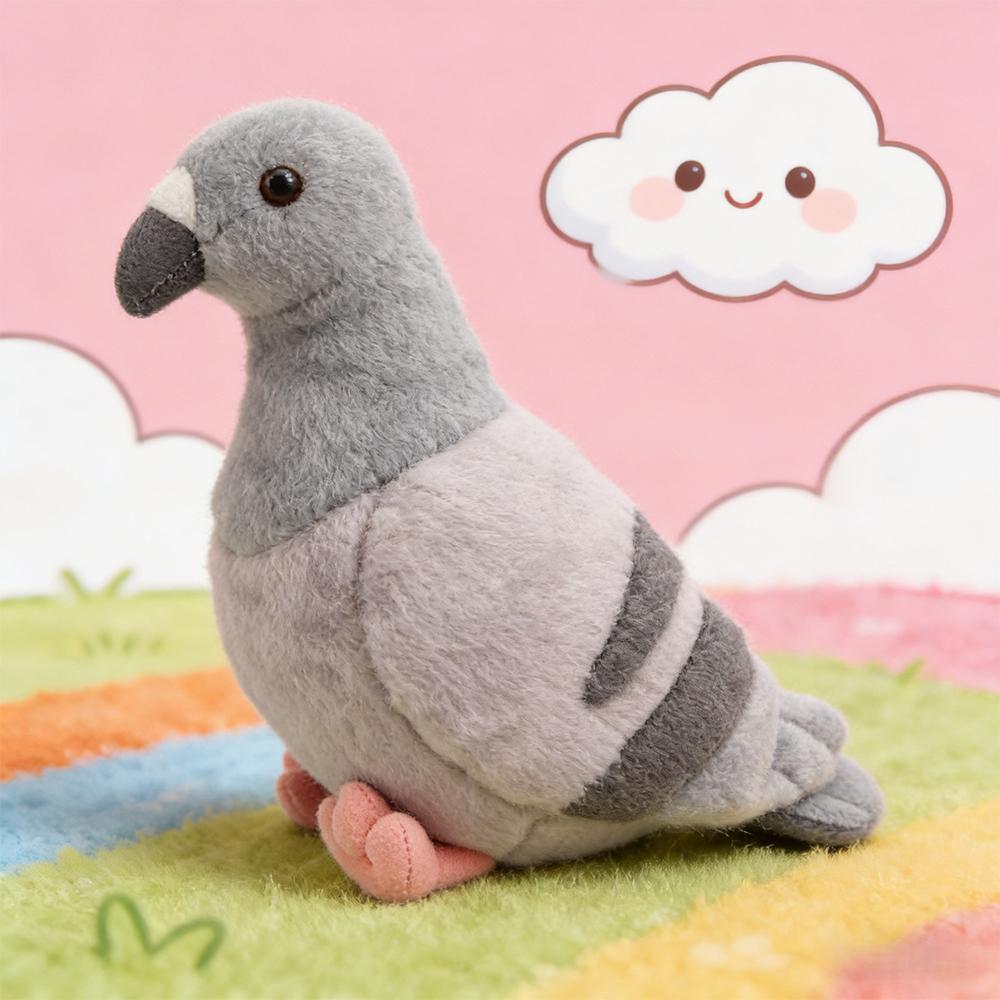Peluche Realistici di Piccioni Alta Qualità Morbidi Realistici Piccioni Grigio di Collina Bianchi Uccelli con Occhi Piume Decorazione per la Casa Regali di Compleanno