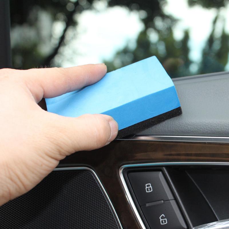 Car Ceramic Coating Sponge Applicator Glass Nano Wax Coat Sponge Pads Blue Square Sponge Cloth Car Cleaning Accessories