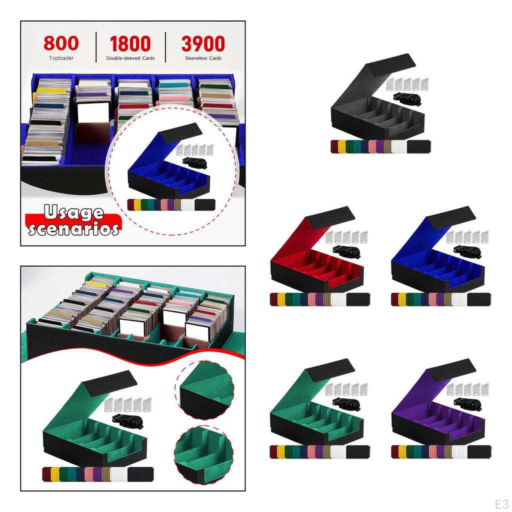 Card Deck Box Container 3800+ Capacity for Game Cards Large with 24 Dividers and 5