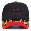 Men Brim Flame Tiger Embroidered Baseball Cap Outdoor Adjustable Sunscreen Leisure Hat Spring Autumn Travel Tourism Beach Vacation