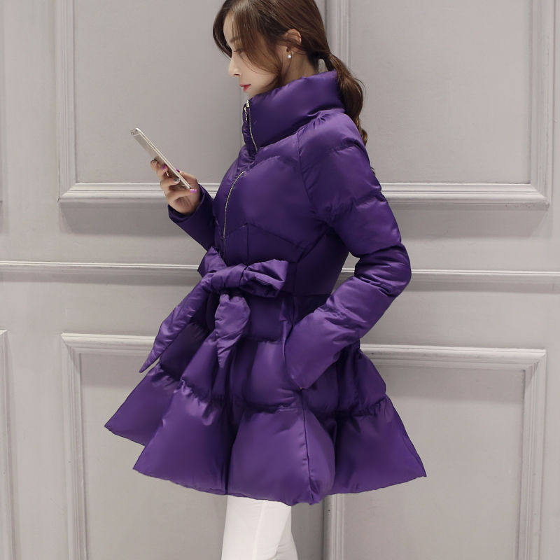 Winter Clothes New Thickened Warm Cotton-padded Clothes Female Slim-fit Large-size Puffy Skirt Cotton Clothes Waist Jacket