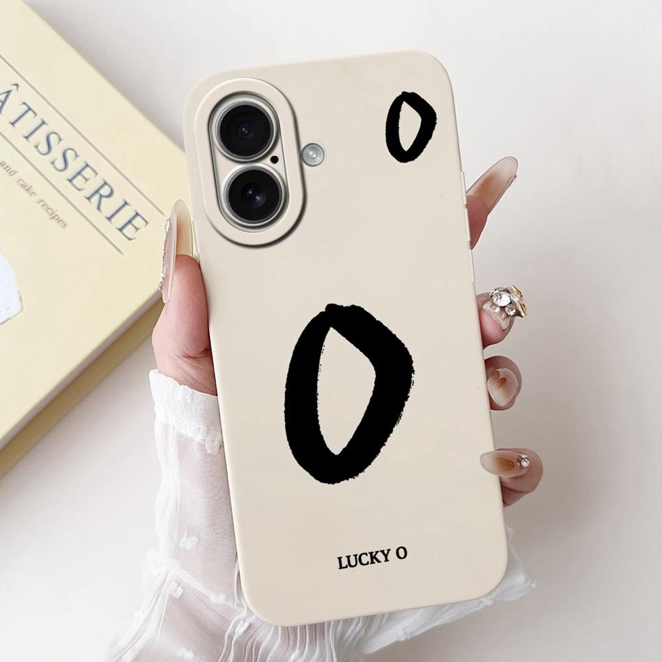 For iPhone 17 17Air Lucky Initial Letter Phone Case For iPhone17 17 Air Soft Silicone Shockproof Cases Bumpers