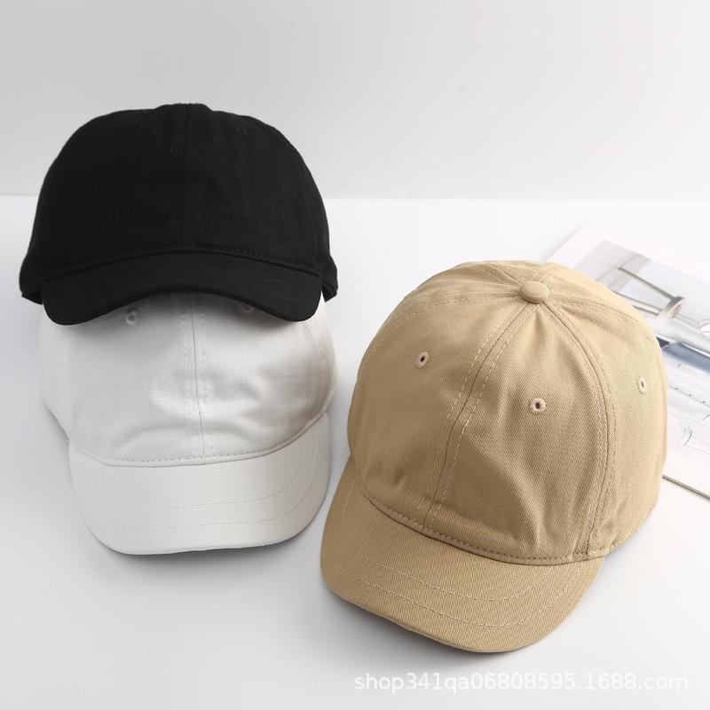 Short brim, plain-colored hat, men's baseball cap, men's soft-top cap, men's sun hat