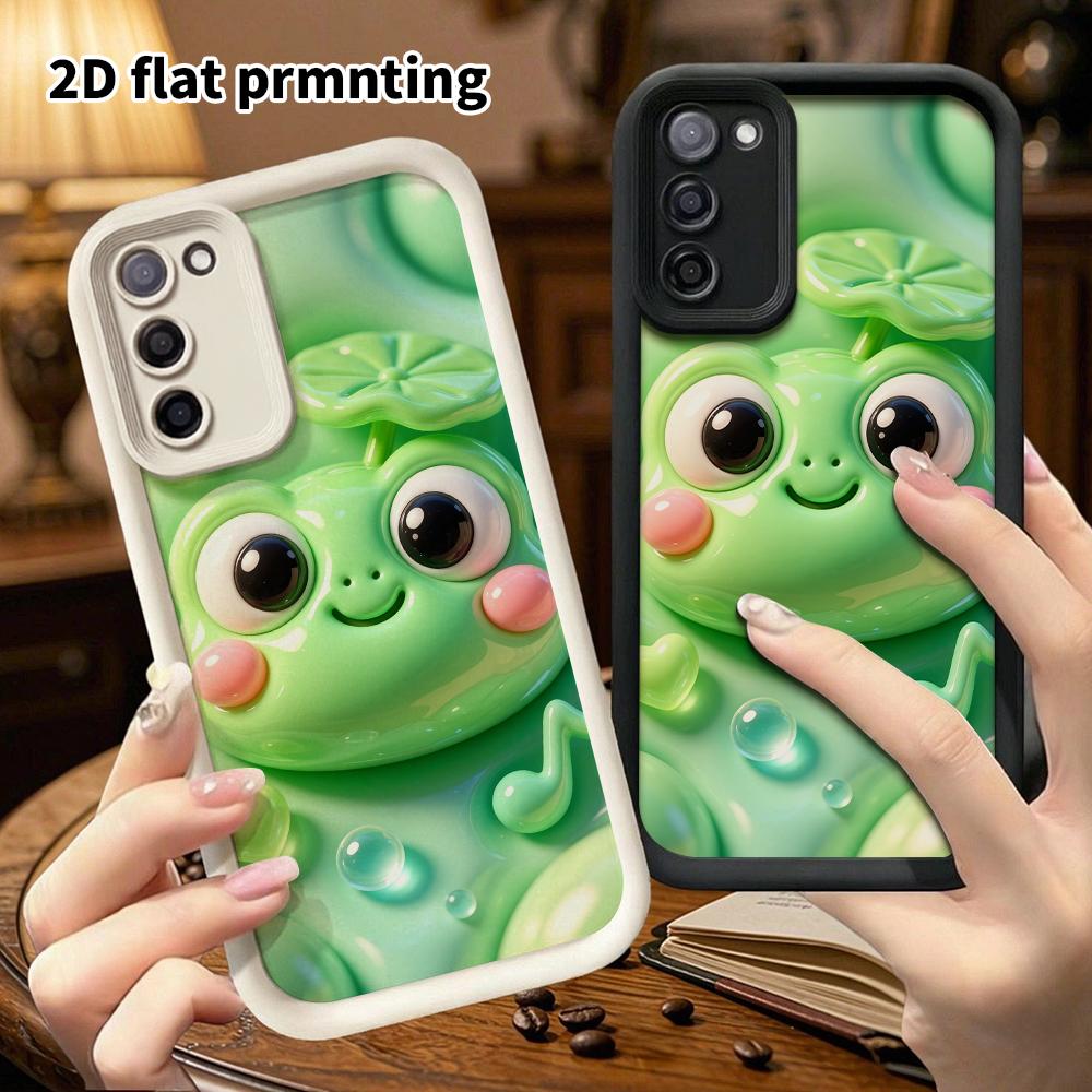 Phone Case: 2D Flat Design Suitable for Samsung Galaxy A34 A35 M05 M06 S20 S22 S21 FE Plus 5G Protective Case, Lotus Leaf Little Frog, Perfect Christm