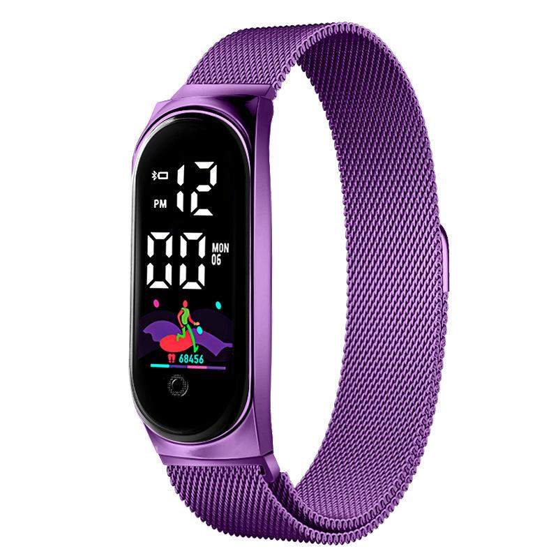 New LED Student Electronic Watch Innovative Colorful Waterproof Milan with Alloy Touch Screen LED Bracelet Watch