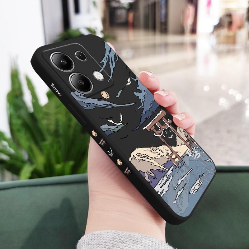 Snowy Gate Phone Case for Xiaomi Redmi Note 14 13 12 11 Pro Plus 4G 5G 12S 11S 10S 10 9 9S 8 Redmi 14C 10C Liquid Silicone Cover