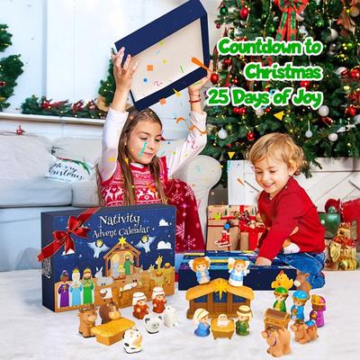 Nativity Advent Calendar Little People Collectibles Religious Christmas Countdown Calendar Christian Advent Calendar Gift for Kids Teens Families