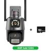 5K HD EU WIFI IP-kamera 9MP 8X Hybrid Zoom Autosporing PTZ-kamera Utendørs Tre Lens Dual Screen Security Cam 4K Overvåking