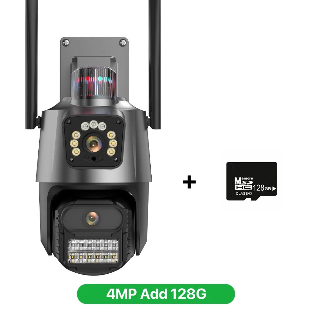 5K HD EU WIFI IP-kamera 9MP 8X Hybrid Zoom Autosporing PTZ-kamera Utendørs Tre Lens Dual Screen Security Cam 4K Overvåking