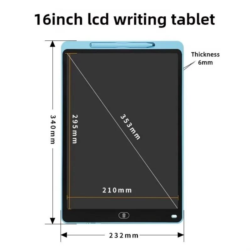 16/20 Inch Magic LCD Writing Tablet with Pens Kids Drawing Board Age 3-8 Reusable Montessori  Educational Toy for Children Gift