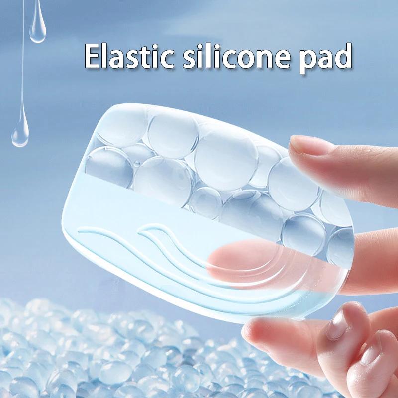 2pcs/4pcs Invisible Elastic Heel Pads Silicone Shock Absorbing Insoles Men's and Women's Arch Support Height Increasing Insoles