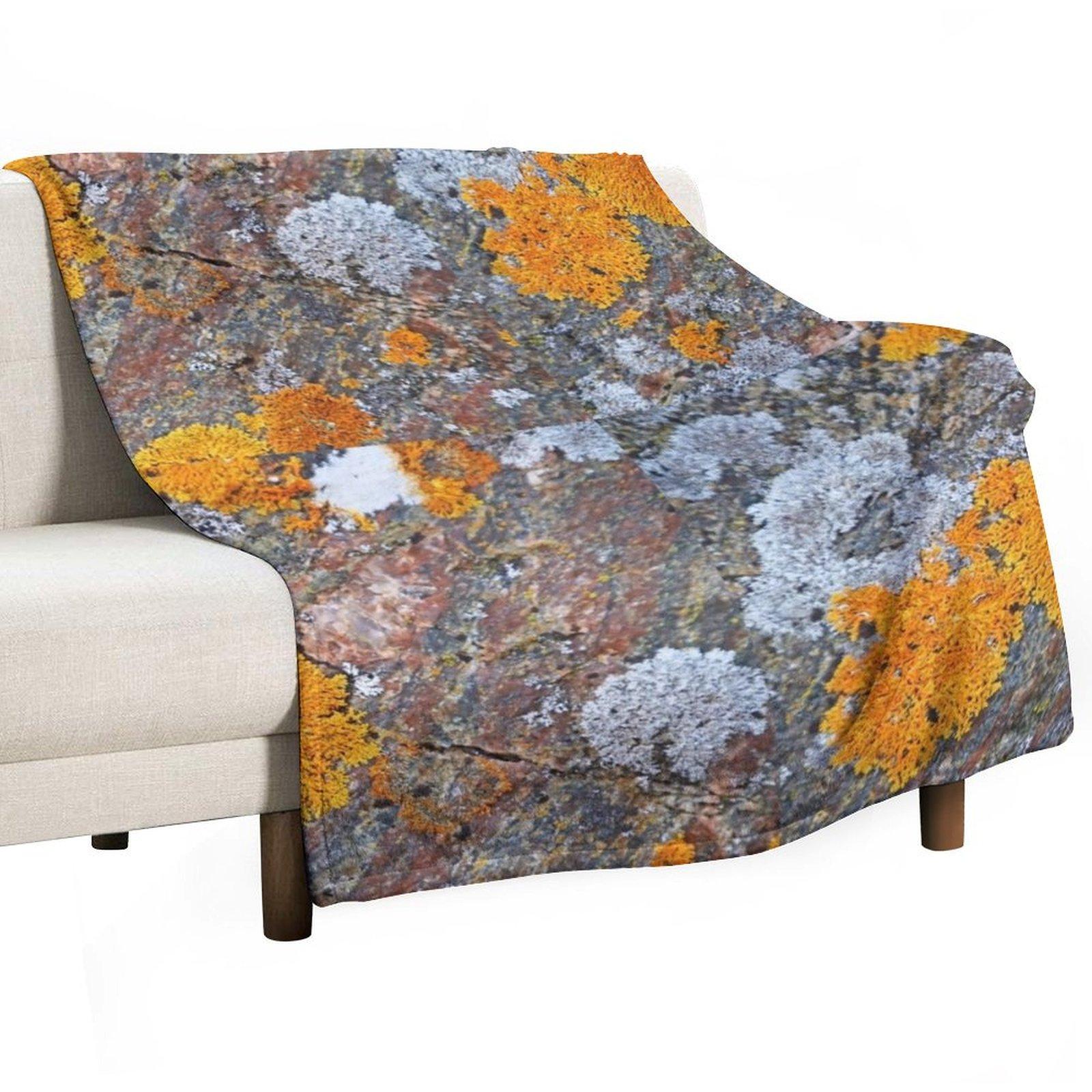 

Wreck Island Lichen On Rock Throw Blanket Luxury Thicken Bed linens Designers christmas decoration Blankets 30x40in