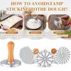 Cookie Cutter Aluminum Alloy Cookie Stamps with Wooden Handle Smile Heart Pattern DIY Hand Press Cookie Mold for Festival Party