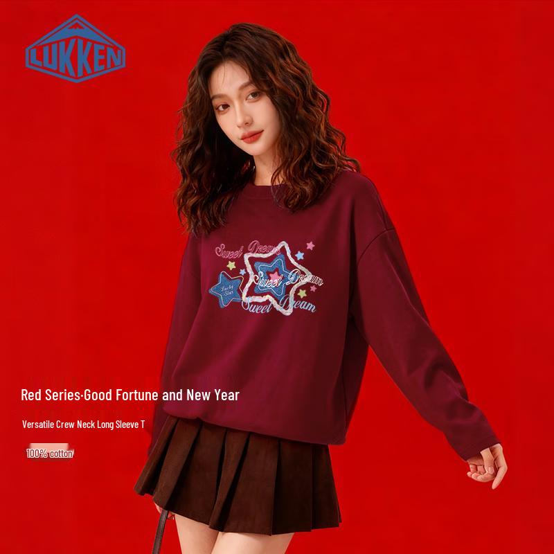 LUKKEN Women s Long-Sleeve Pure Cotton T-Shirt XL