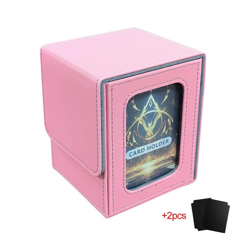 Deck Case Holds 100+ MTG Card Deck Box for Commander Display PU Leather Trading Card Storage Box for TCG PTCG Game Sports Cards