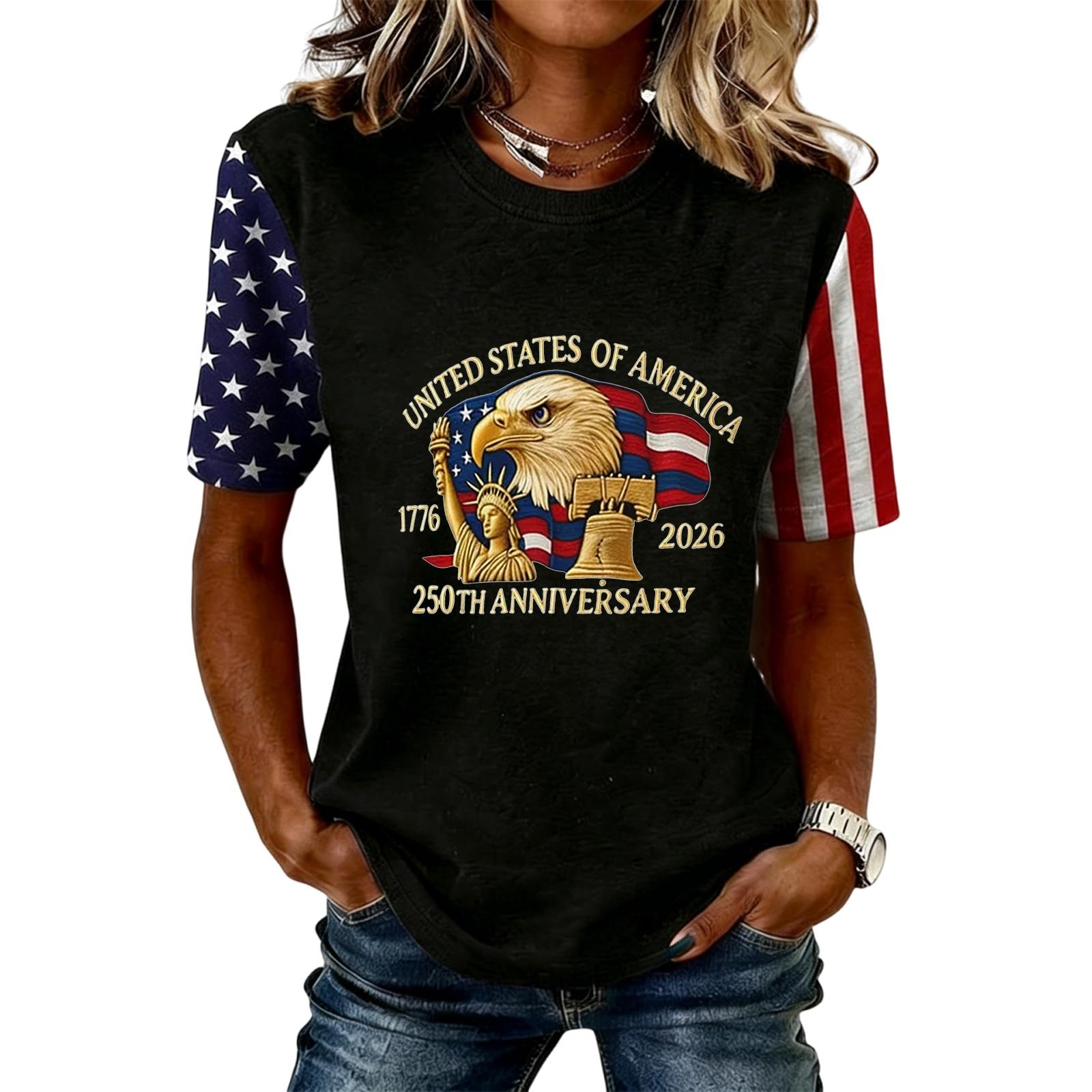 Women s Casual And Fashionable Short-sleeved Printed T-shirt Top L