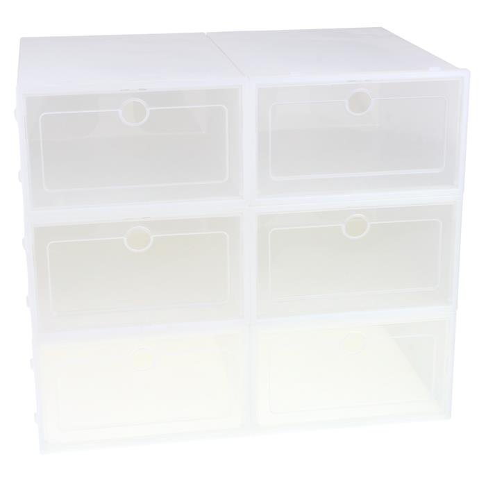 Plastic Drawer Shoe Cabinet Organizer Container Box 6 Pieces
