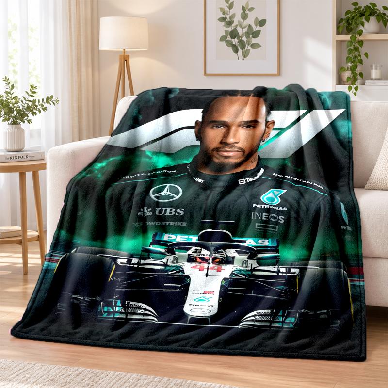 Lewis Hamilton Printed Flannel Blanket Warm Comfort Bed Throw For Indoor Home Decoration