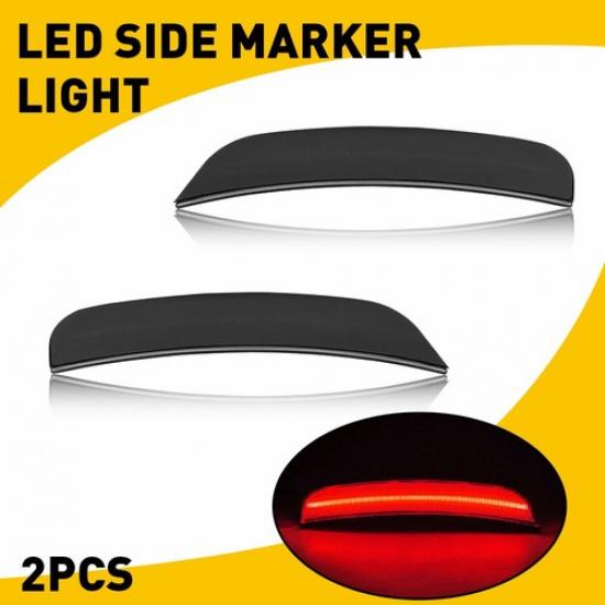 2X 2015- For CHRYSLER SMOKED SIDE LAMP LIGHT 300 MARKER LED RED SUPER BRIGHT