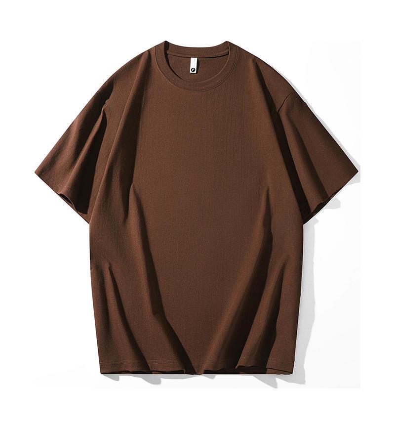 280G Heavy Cotton Short-Sleeve Dropped Shoulder Solid Color T-Shirt for Couples