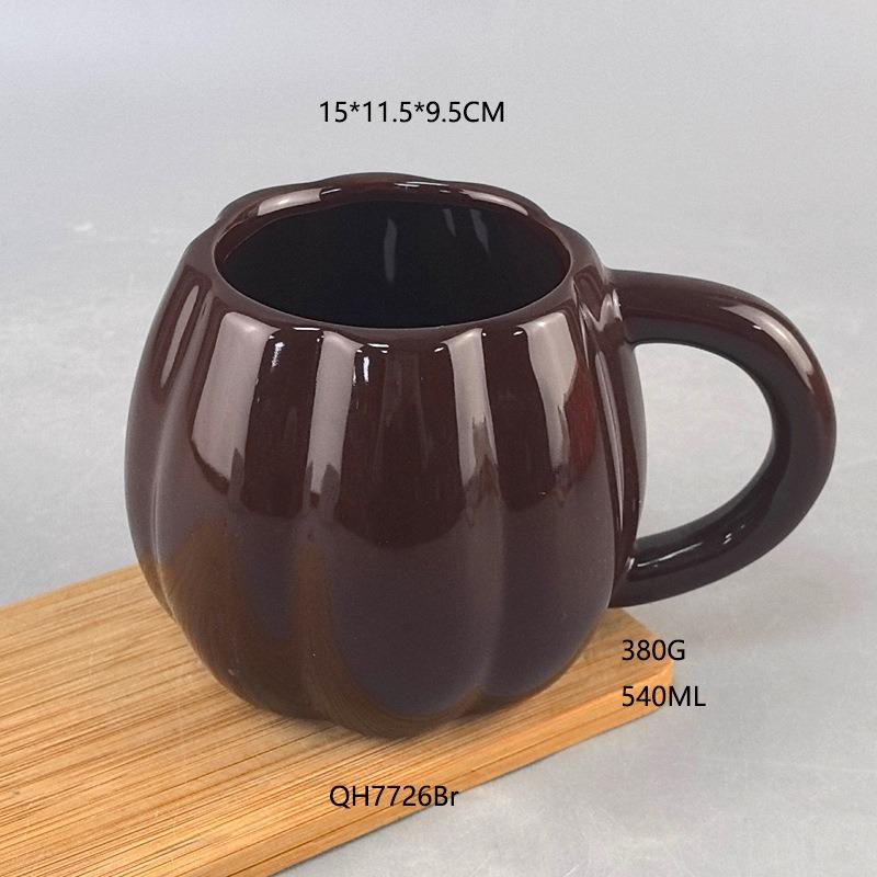 Halloween ceramic mug pumpkin shaped drinking cup can be LOGO ceramic coffee cup