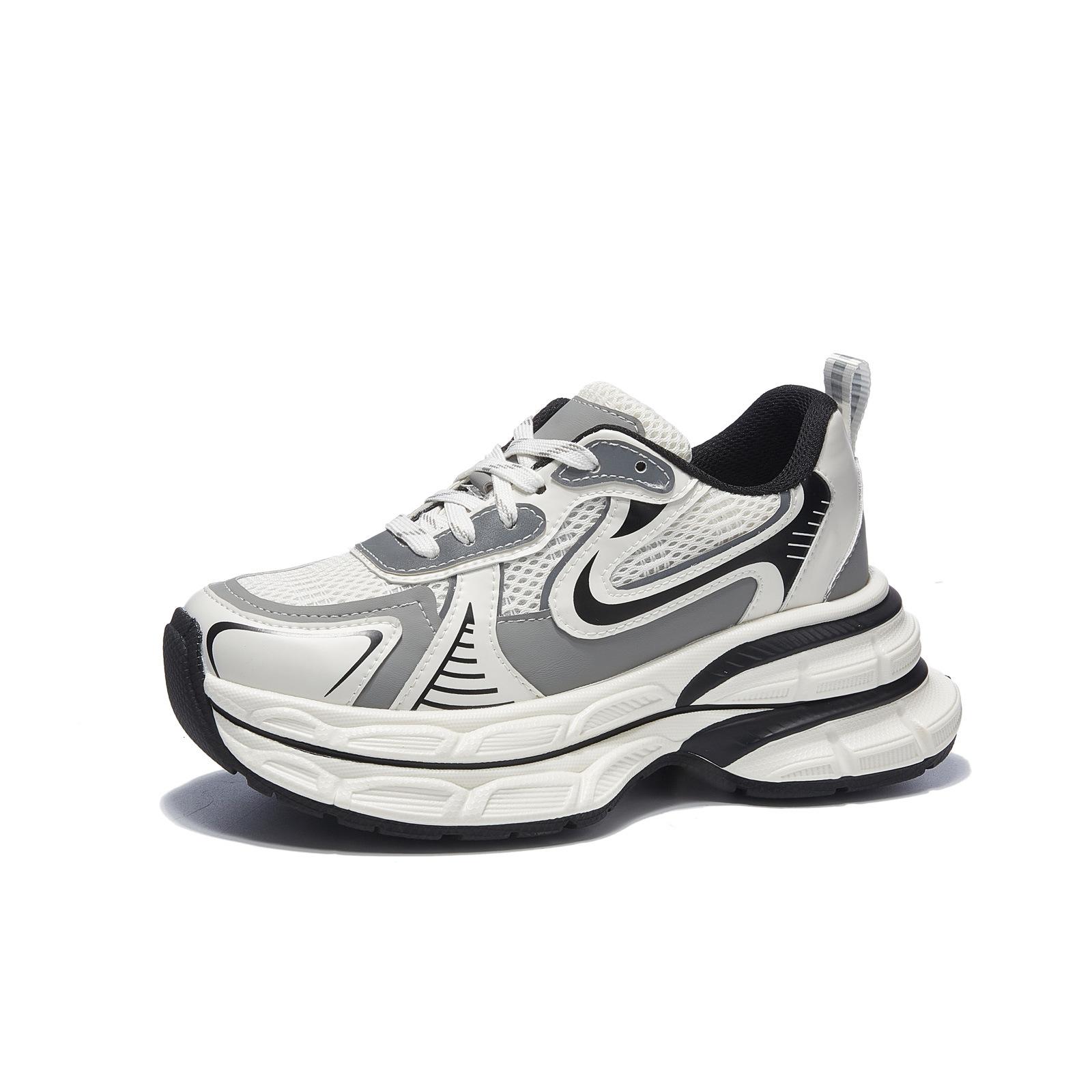 

Women s spring new front lace-up thick-soled heightening versatile women s shoes retro breathable mesh sneakers 35