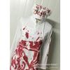Neues Halloween Horror Blutiger Koch Kostüm, Halloween Verkleidungskostümset Blutiges Köchinnenkostüm