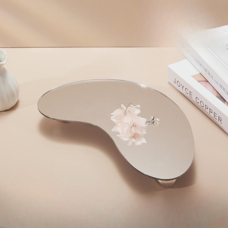 Mesa Espelhada Bandeja Decorativa Bandeja de Armazenamento Acrílico Casa Mesa de Exposição de Joias Base de Aromaterapia Decoração de Sala de Estar