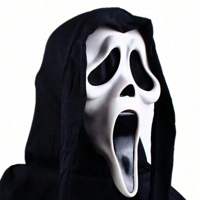 1 tk Halloweeni mask, Must pearätt skeleti peaga, Õudusmeigi mask Halloweeni tarvikud Lavashow rekvisiidid, Mask, Rollimängu mask