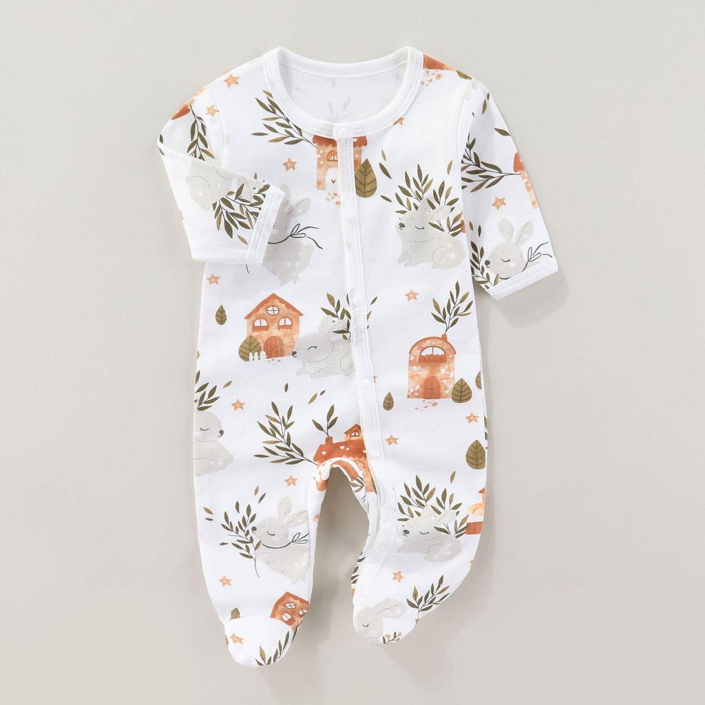Pure Cotton Baby Jumpsuit: Newborn Romper for Spring, Autumn & Summer