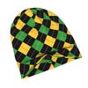 Checkered Pattern Green And Yellow Knit Hat with Subtle Fashion Details, Ideal for Adults Seeking Texture And Character In Cold-Season Daily Wear